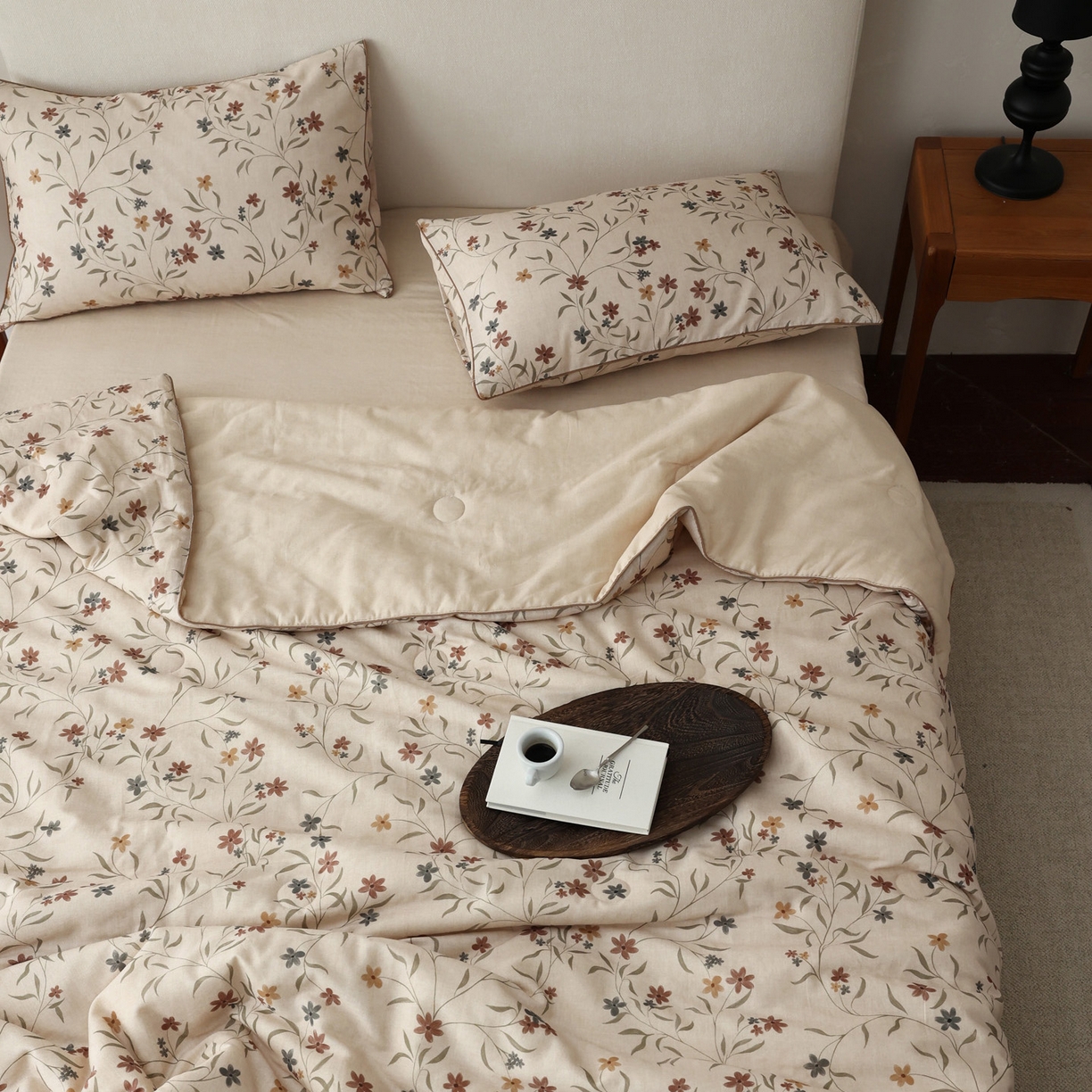 91家纺网 家纺一手货源 找家纺 万盛家纺 2026新款全棉双层纱复古印花夏被夏凉被空调被 安屿