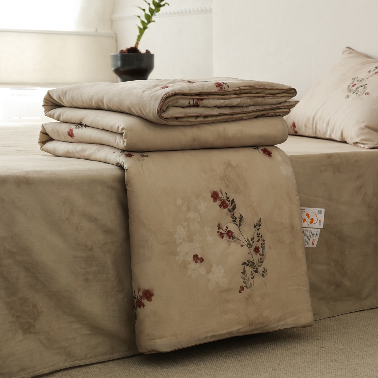 万盛家纺 2026新款全棉双层纱复古印花夏被夏凉被空调被 云舒