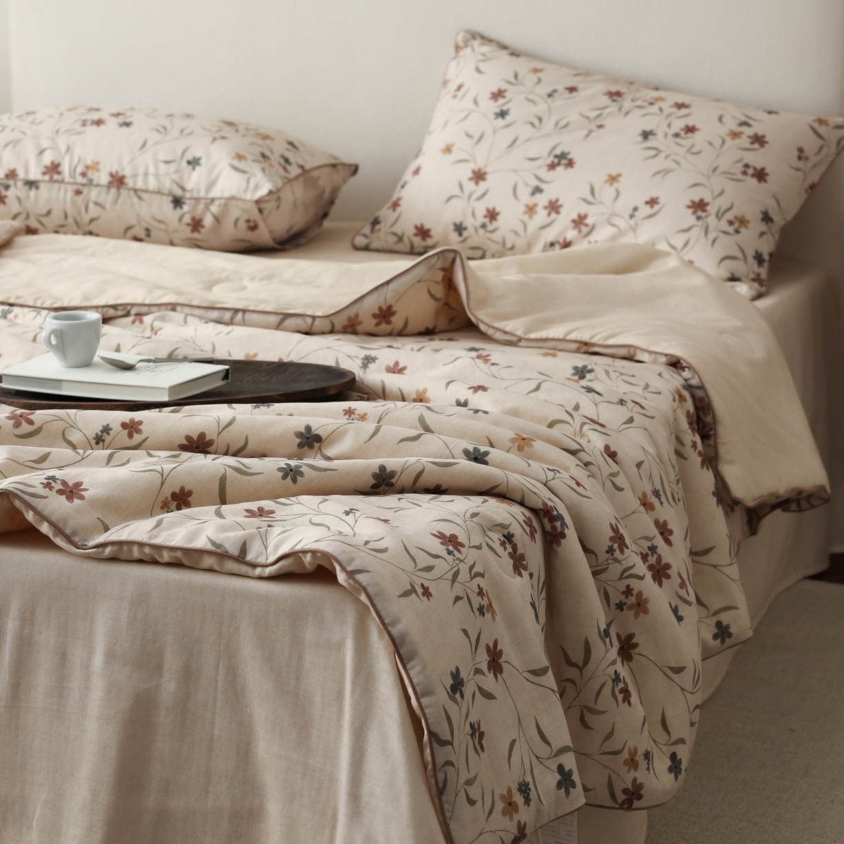 91家纺网 家纺一手货源 找家纺 万盛家纺 2026新款全棉双层纱复古印花夏被夏凉被空调被 安屿