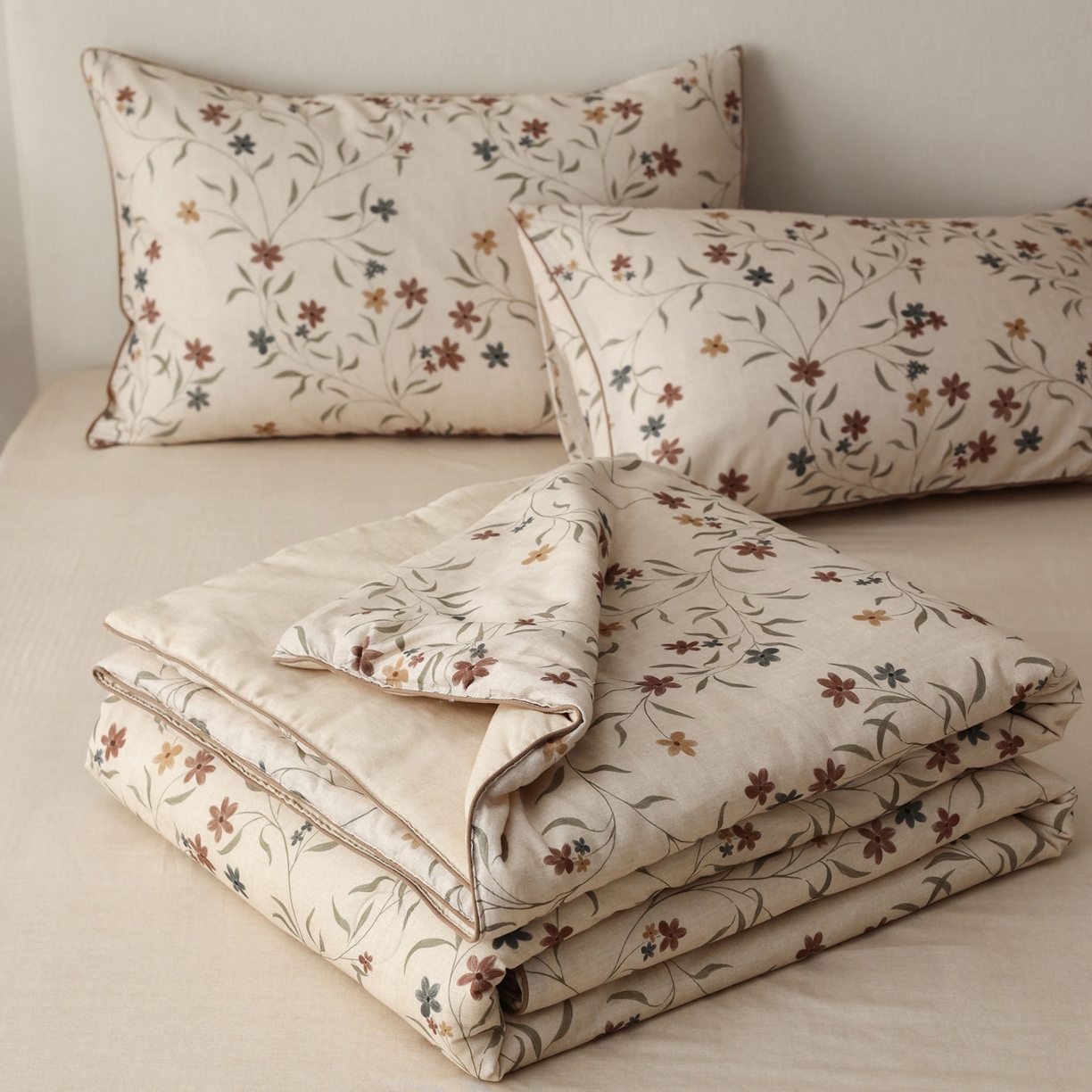 91家纺网 家纺一手货源 找家纺 万盛家纺 2026新款全棉双层纱复古印花夏被夏凉被空调被 安屿