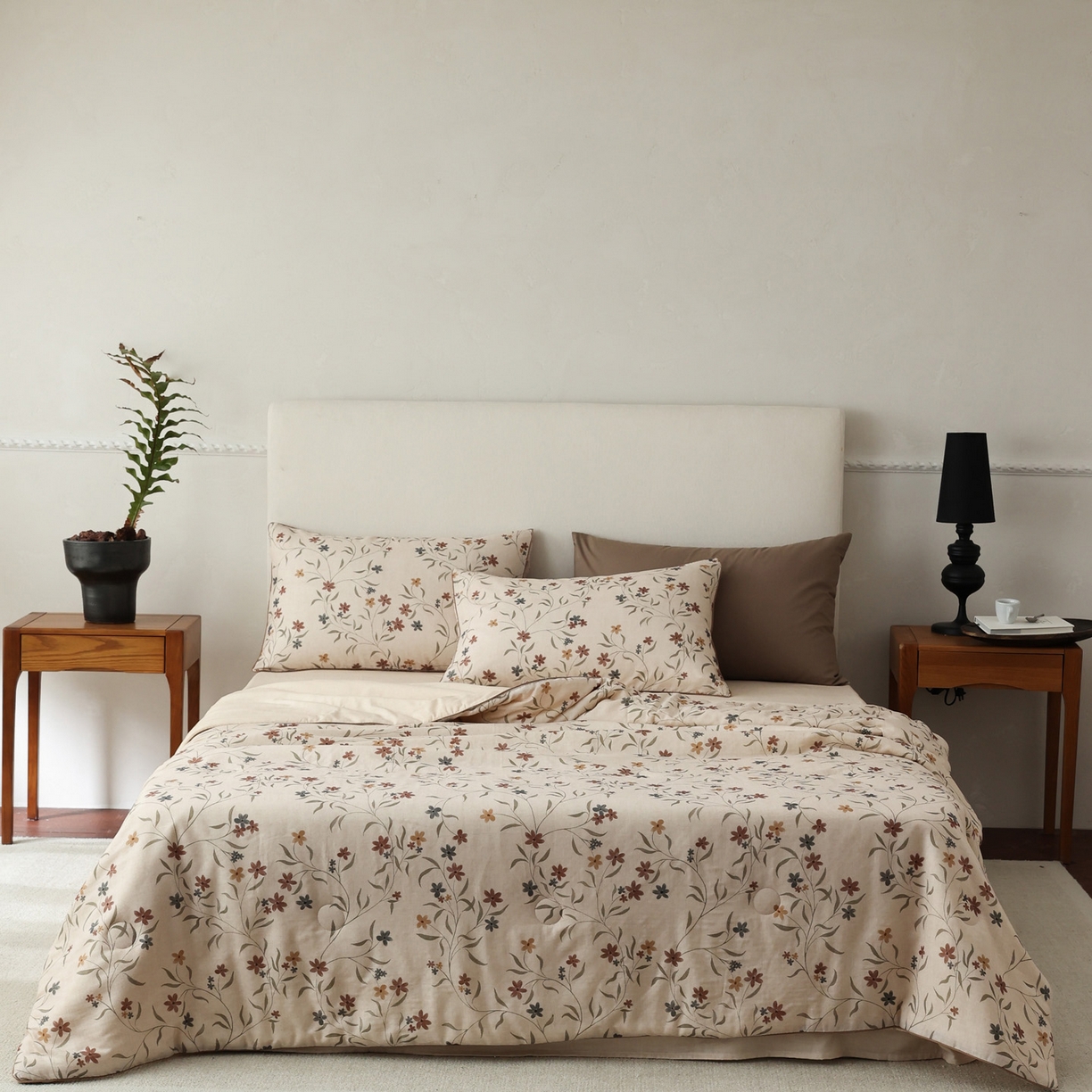 91家纺网 家纺一手货源 找家纺 万盛家纺 2026新款全棉双层纱复古印花夏被夏凉被空调被 安屿