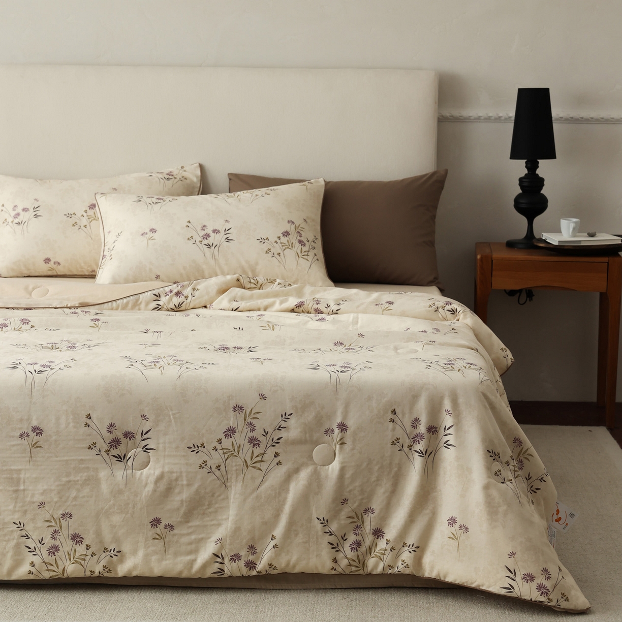 91家纺网 家纺一手货源 找家纺 万盛家纺 2026新款全棉双层纱复古印花夏被夏凉被空调被 风枝