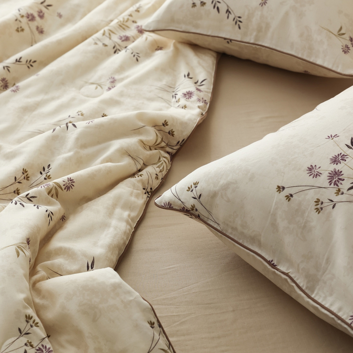 91家纺网 家纺一手货源 找家纺 万盛家纺 2026新款全棉双层纱复古印花夏被夏凉被空调被 风枝