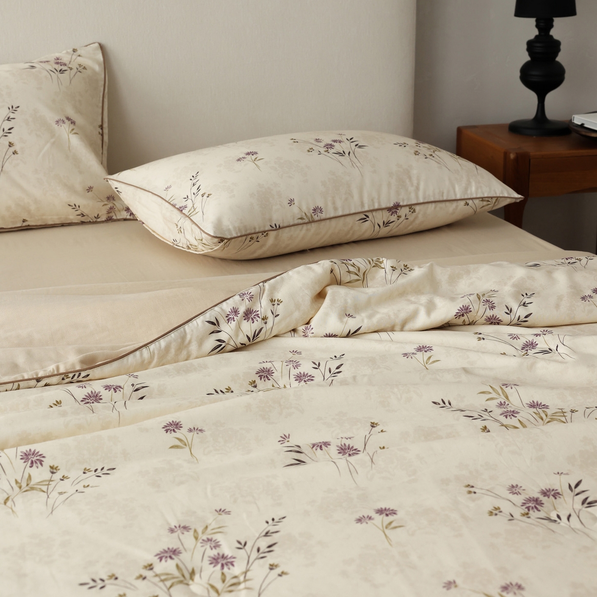 91家纺网 家纺一手货源 找家纺 万盛家纺 2026新款全棉双层纱复古印花夏被夏凉被空调被 风枝