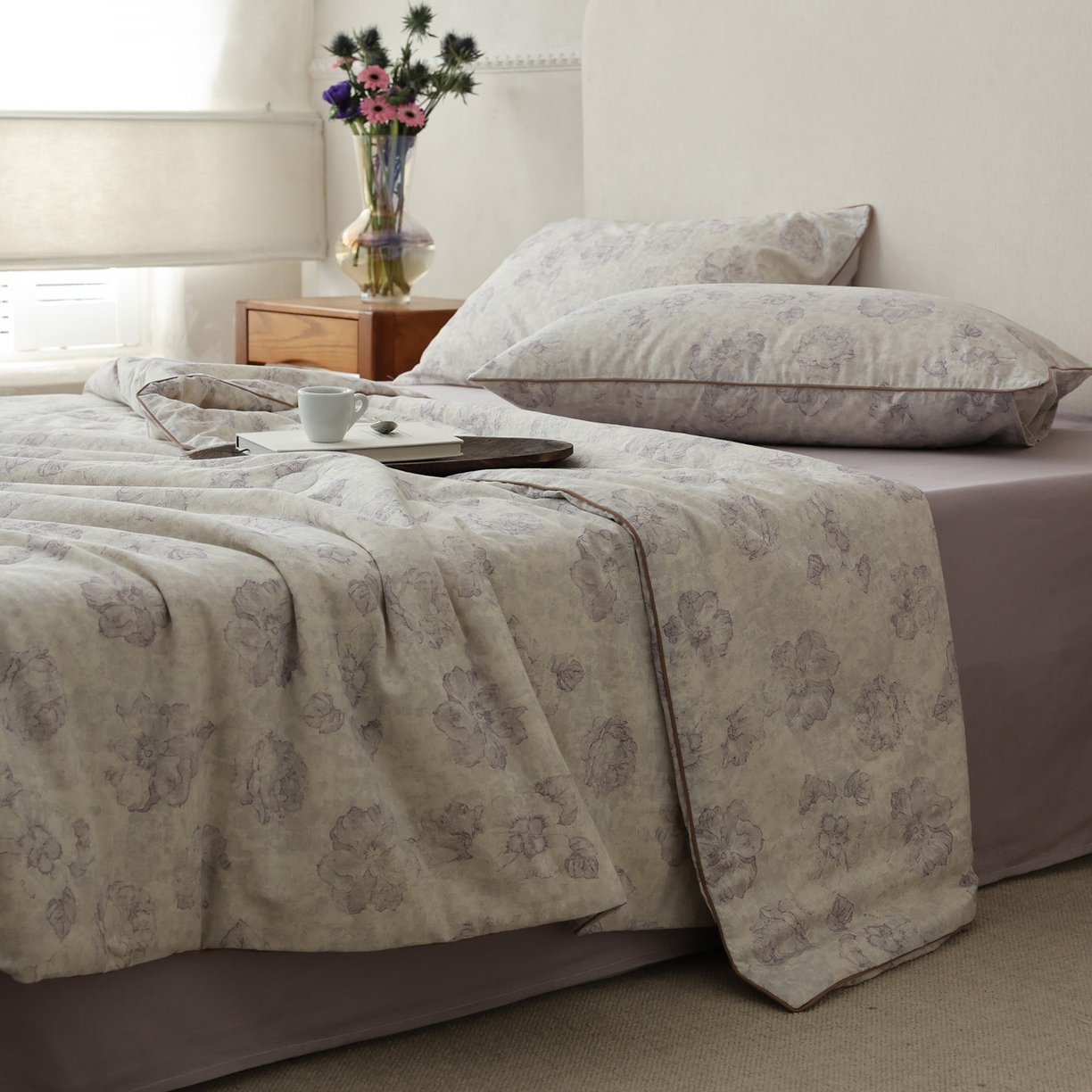 91家纺网 家纺一手货源 找家纺 万盛家纺 2026新款棉麻印花夏被夏凉被空调被 素锦