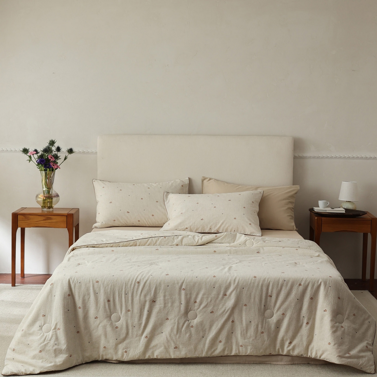 91家纺网 家纺一手货源 找家纺 万盛家纺 2026新款棉麻印花夏被夏凉被空调被 南珂