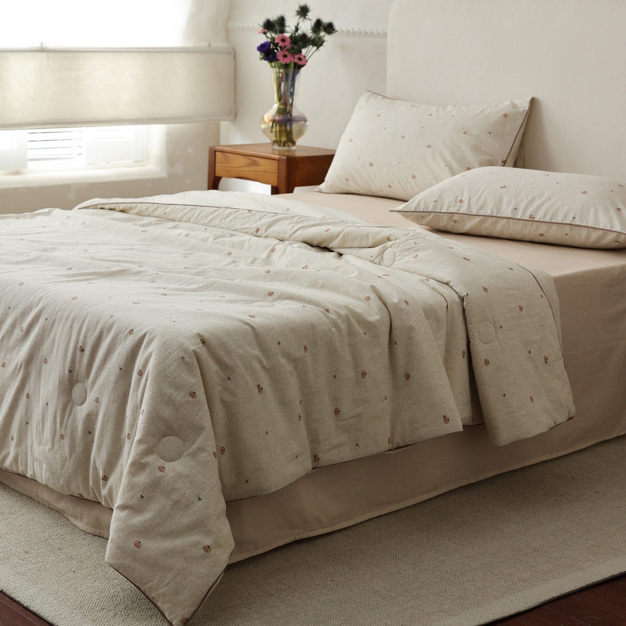 91家纺网 家纺一手货源 找家纺 万盛家纺 2026新款棉麻印花夏被夏凉被空调被 南珂