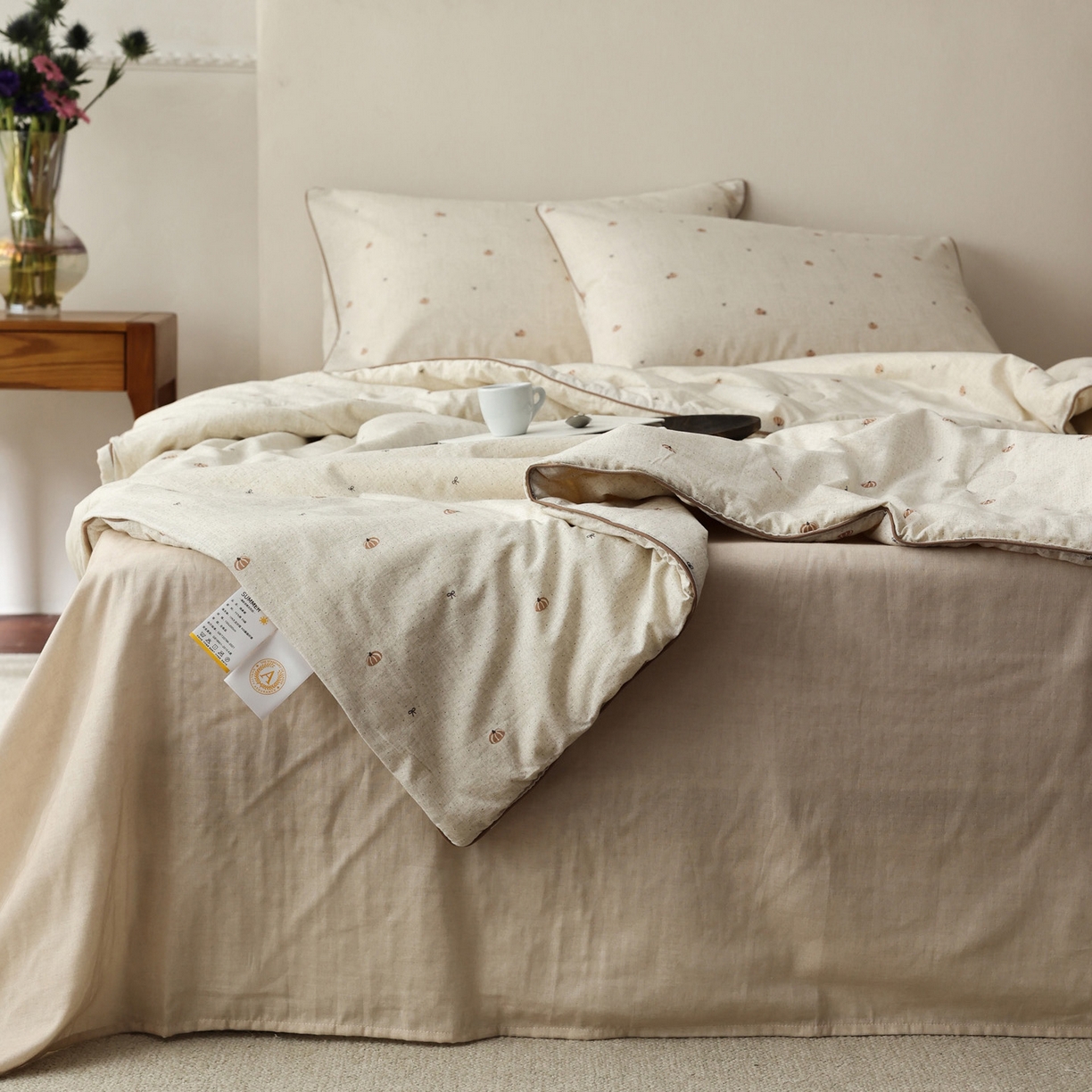 91家纺网 家纺一手货源 找家纺 万盛家纺 2026新款棉麻印花夏被夏凉被空调被 南珂