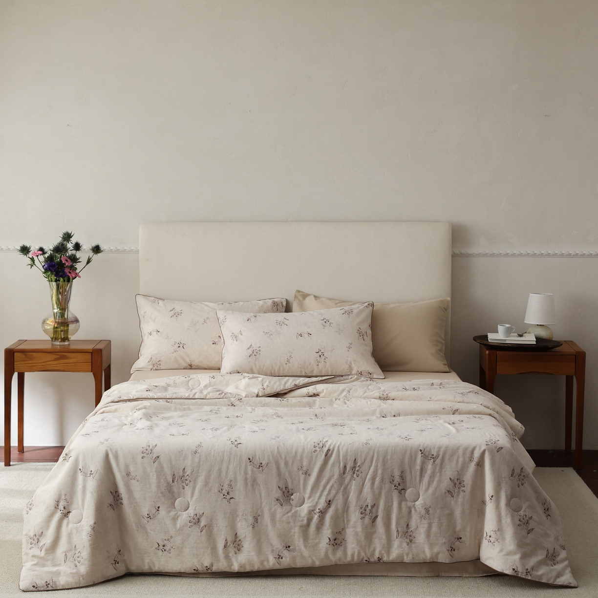 91家纺网 家纺一手货源 找家纺 万盛家纺 2026新款棉麻印花夏被夏凉被空调被 初暖