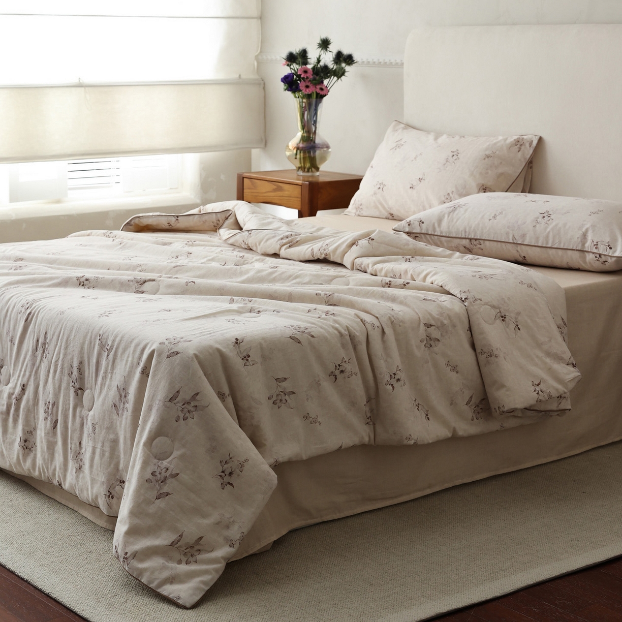 91家纺网 家纺一手货源 找家纺 万盛家纺 2026新款棉麻印花夏被夏凉被空调被 初暖