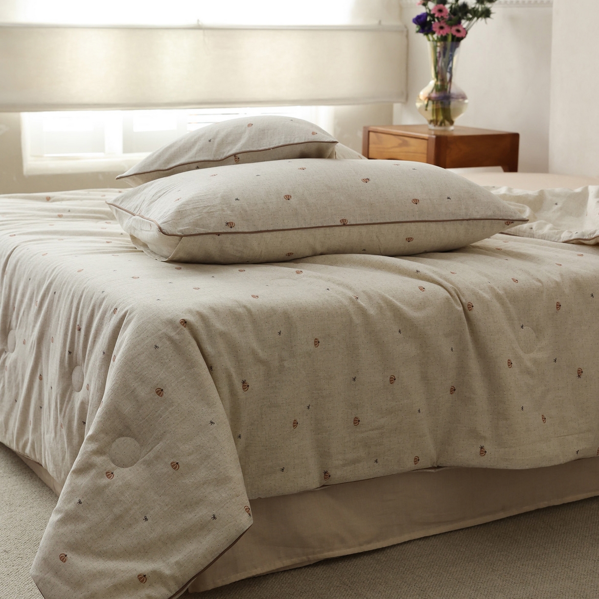 91家纺网 家纺一手货源 找家纺 万盛家纺 2026新款棉麻印花夏被夏凉被空调被 南珂