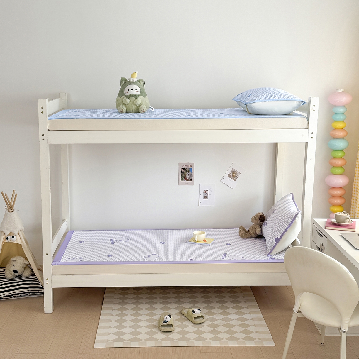 91家纺网 家纺一手货源 找家纺 家品罗兰 2026新款夏季A类冰豆豆凉席冰丝凉席家用双人冰丝席床单可机洗水洗单人学生宿舍夏天空调席三件套学生床 卡皮巴拉-紫