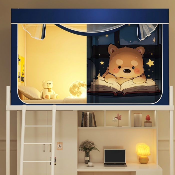 91家纺网 家纺一手货源 找家纺 （总）宅部落 2026新款宅部落学生床帘宿舍上下铺印花无涂层强遮光学生蚊帐