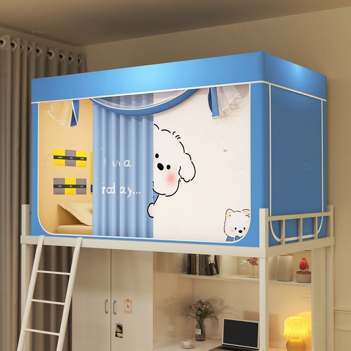 91家纺网 家纺一手货源 找家纺 （总）宅部落 2026新款宅部落学生床帘宿舍上下铺印花无涂层强遮光学生蚊帐