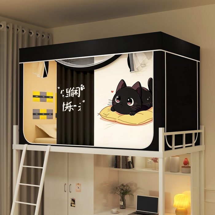 91家纺网 家纺一手货源 找家纺 （总）宅部落 2026新款宅部落学生床帘宿舍上下铺印花无涂层强遮光学生蚊帐