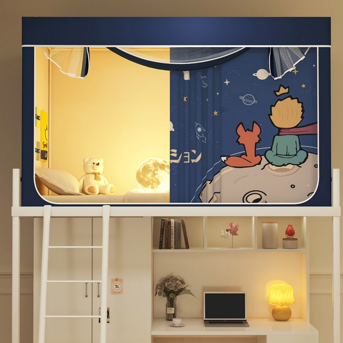 91家纺网 家纺一手货源 找家纺 宅部落 2026新款宅部落学生床帘宿舍上下铺印花无涂层强遮光学生蚊帐 望星空