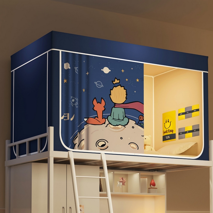 91家纺网 家纺一手货源 找家纺 宅部落 2026新款宅部落学生床帘宿舍上下铺印花无涂层强遮光学生蚊帐 望星空