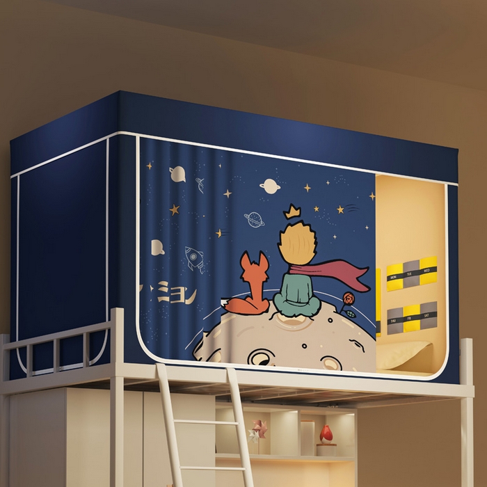 91家纺网 家纺一手货源 找家纺 宅部落 2026新款宅部落学生床帘宿舍上下铺印花无涂层强遮光学生蚊帐 望星空