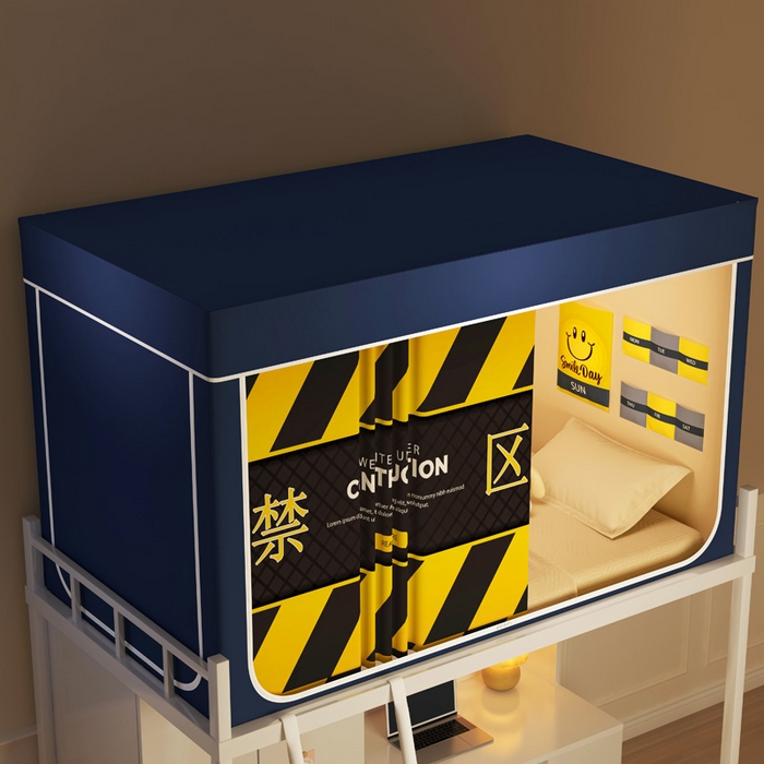 91家纺网 家纺一手货源 找家纺 宅部落 2026新款宅部落学生床帘宿舍上下铺印花无涂层强遮光学生蚊帐 禁区