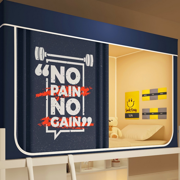 91家纺网 家纺一手货源 找家纺 宅部落 2026新款宅部落学生床帘宿舍上下铺印花无涂层强遮光学生蚊帐 勇气