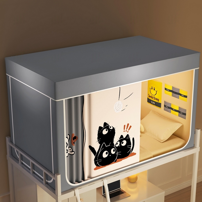 91家纺网 家纺一手货源 找家纺 宅部落 2026新款宅部落学生床帘宿舍上下铺印花无涂层强遮光学生蚊帐 奇乐时刻