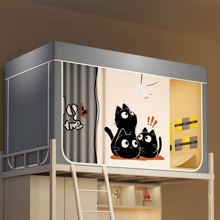 91家纺网 家纺一手货源 找家纺 宅部落 2026新款宅部落学生床帘宿舍上下铺印花无涂层强遮光学生蚊帐 奇乐时刻