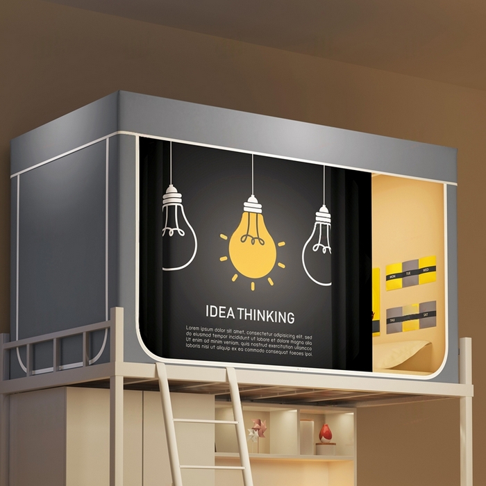 91家纺网 家纺一手货源 找家纺 宅部落 2026新款宅部落学生床帘宿舍上下铺印花无涂层强遮光学生蚊帐 智慧之光