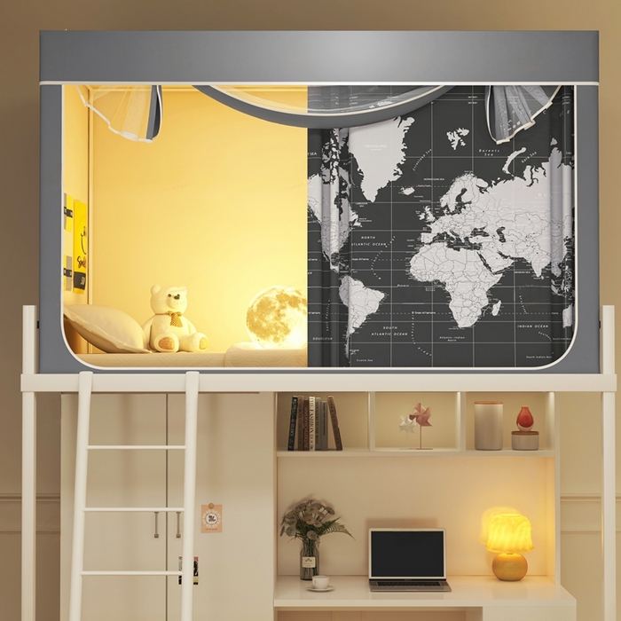 91家纺网 家纺一手货源 找家纺 宅部落 2026新款宅部落学生床帘宿舍上下铺印花无涂层强遮光学生蚊帐 周游世界