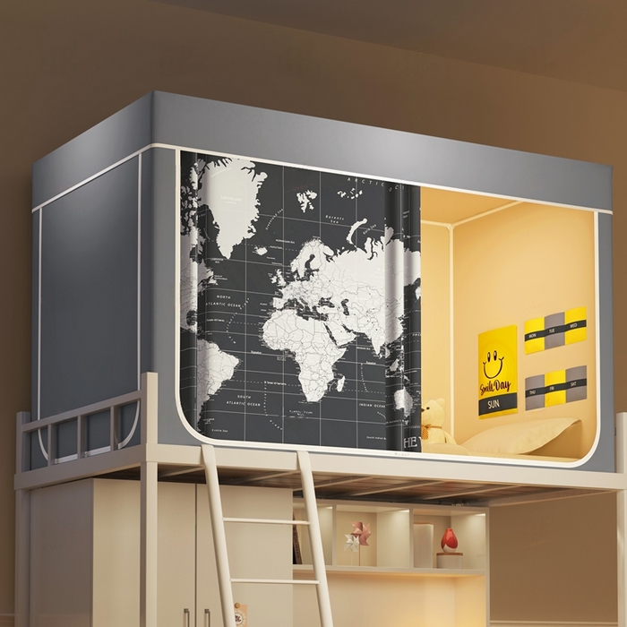 91家纺网 家纺一手货源 找家纺 宅部落 2026新款宅部落学生床帘宿舍上下铺印花无涂层强遮光学生蚊帐 周游世界