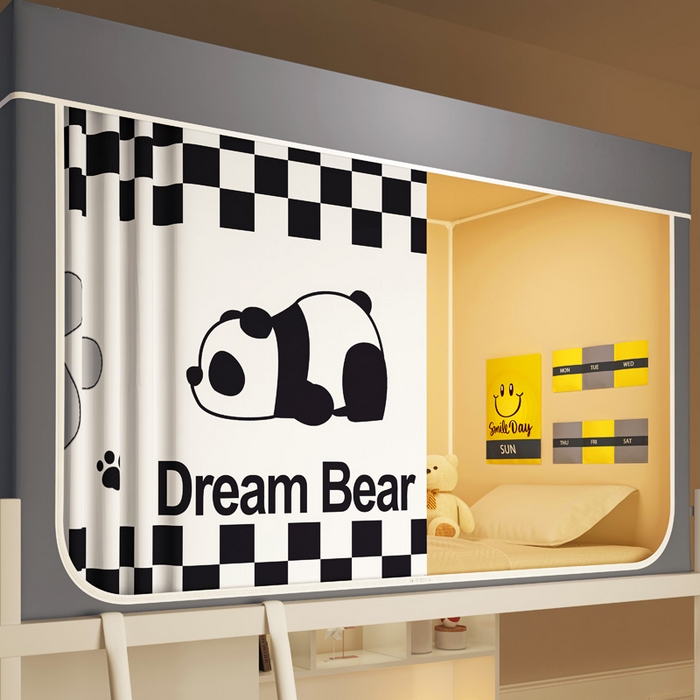 91家纺网 家纺一手货源 找家纺 宅部落 2026新款宅部落学生床帘宿舍上下铺印花无涂层强遮光学生蚊帐 睡梦熊猫