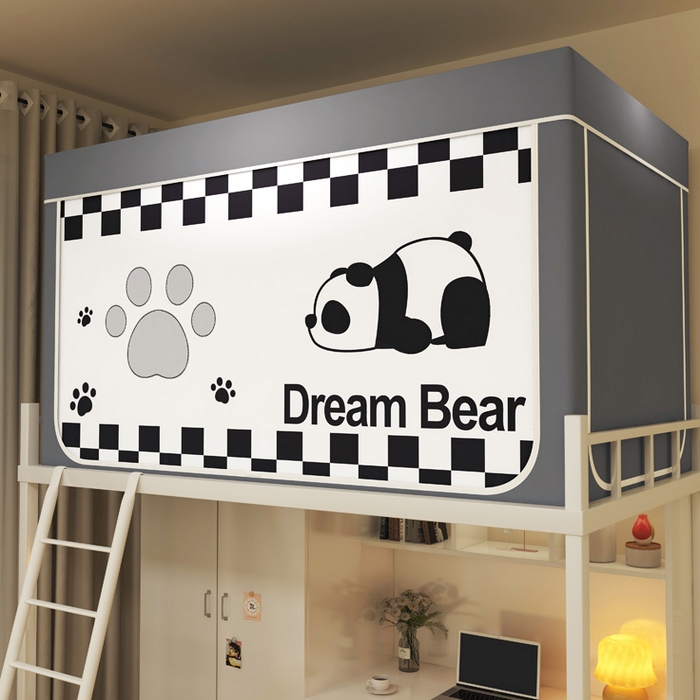 91家纺网 家纺一手货源 找家纺 宅部落 2026新款宅部落学生床帘宿舍上下铺印花无涂层强遮光学生蚊帐 睡梦熊猫