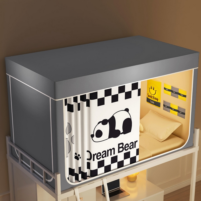 91家纺网 家纺一手货源 找家纺 宅部落 2026新款宅部落学生床帘宿舍上下铺印花无涂层强遮光学生蚊帐 睡梦熊猫