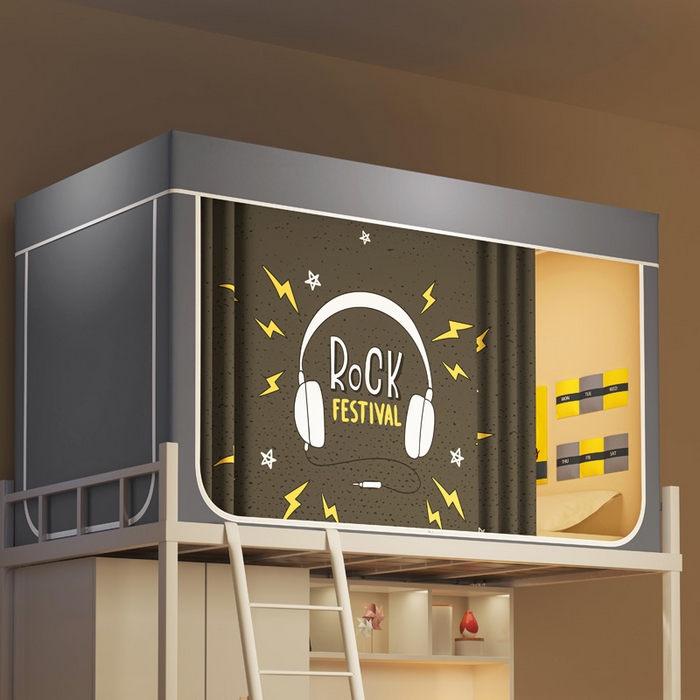 91家纺网 家纺一手货源 找家纺 宅部落 2026新款宅部落学生床帘宿舍上下铺印花无涂层强遮光学生蚊帐 音乐达人