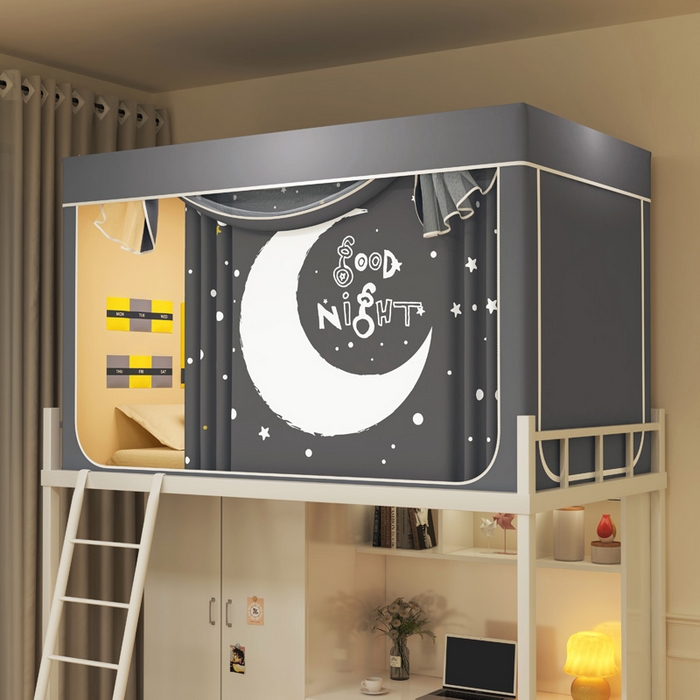 宅部落 2026新款宅部落学生床帘宿舍上下铺印花无涂层强遮光学生蚊帐 月半弯