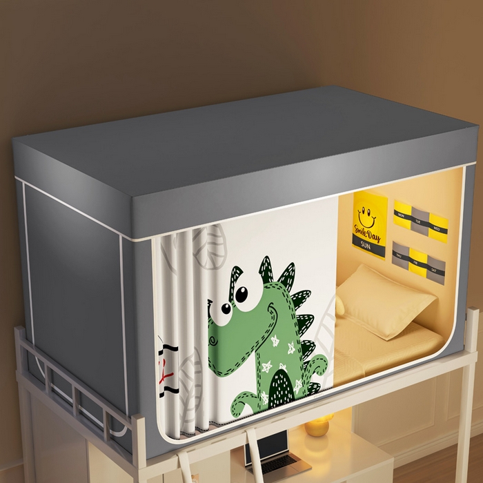 91家纺网 家纺一手货源 找家纺 宅部落 2026新款宅部落学生床帘宿舍上下铺印花无涂层强遮光学生蚊帐 萌宠恐龙