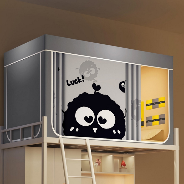 91家纺网 家纺一手货源 找家纺 宅部落 2026新款宅部落学生床帘宿舍上下铺印花无涂层强遮光学生蚊帐 煤忧愁