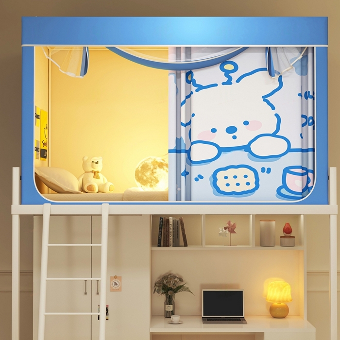 91家纺网 家纺一手货源 找家纺 宅部落 2026新款宅部落学生床帘宿舍上下铺印花无涂层强遮光学生蚊帐 幸运日