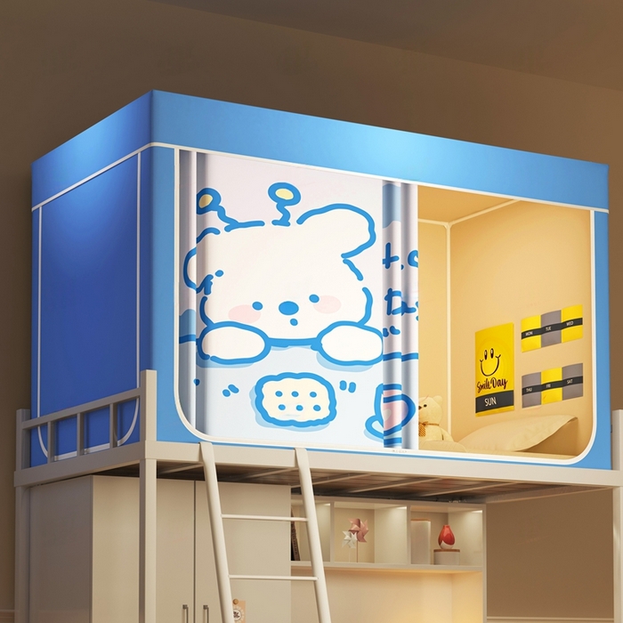 91家纺网 家纺一手货源 找家纺 宅部落 2026新款宅部落学生床帘宿舍上下铺印花无涂层强遮光学生蚊帐 幸运日