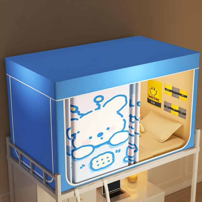 91家纺网 家纺一手货源 找家纺 宅部落 2026新款宅部落学生床帘宿舍上下铺印花无涂层强遮光学生蚊帐 幸运日