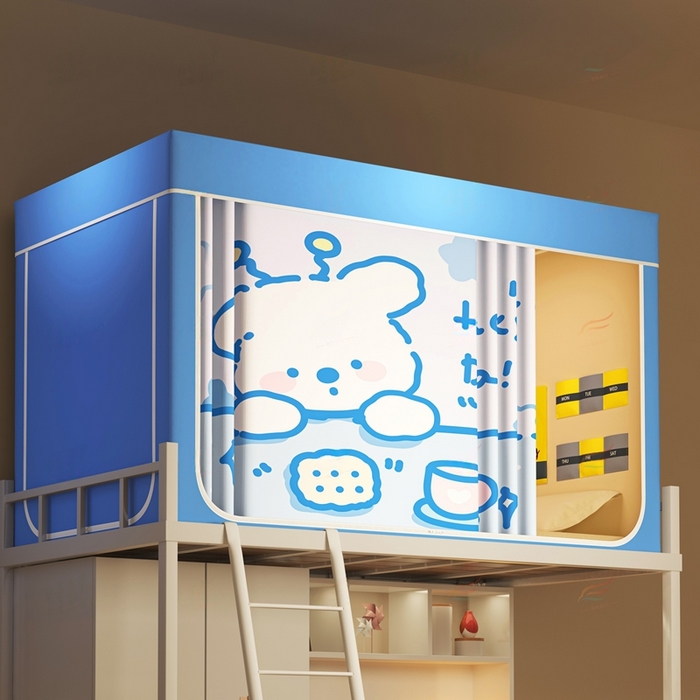 91家纺网 家纺一手货源 找家纺 宅部落 2026新款宅部落学生床帘宿舍上下铺印花无涂层强遮光学生蚊帐 幸运日