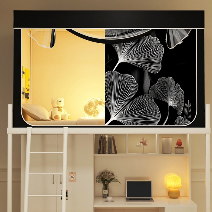 91家纺网 家纺一手货源 找家纺 宅部落 2026新款宅部落学生床帘宿舍上下铺印花无涂层强遮光学生蚊帐 静叶之梦