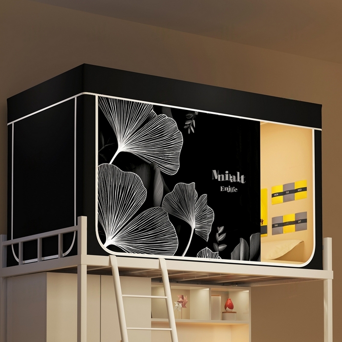 91家纺网 家纺一手货源 找家纺 宅部落 2026新款宅部落学生床帘宿舍上下铺印花无涂层强遮光学生蚊帐 静叶之梦