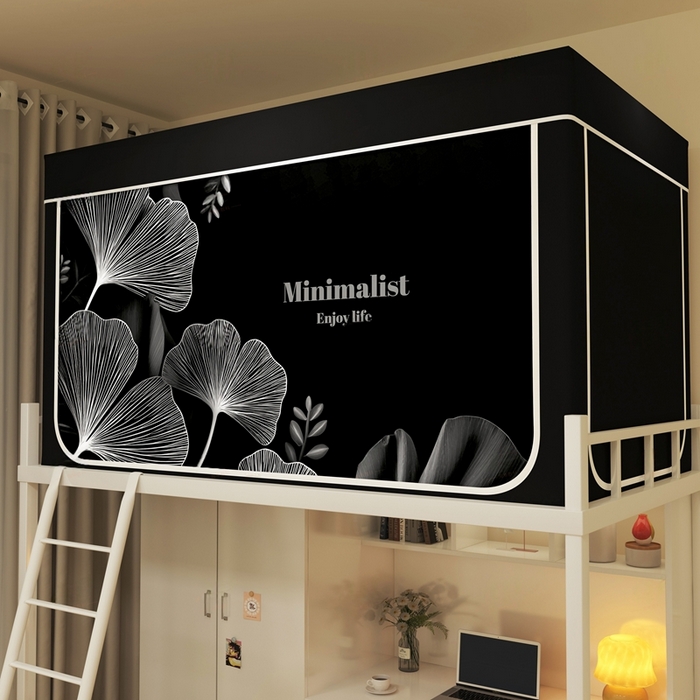 91家纺网 家纺一手货源 找家纺 宅部落 2026新款宅部落学生床帘宿舍上下铺印花无涂层强遮光学生蚊帐 静叶之梦