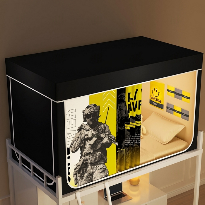 91家纺网 家纺一手货源 找家纺 宅部落 2026新款宅部落学生床帘宿舍上下铺印花无涂层强遮光学生蚊帐 勇者之地