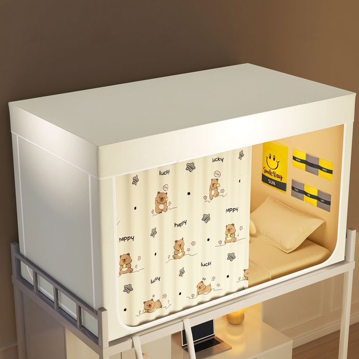 91家纺网 家纺一手货源 找家纺 宅部落 2026新款宅部落学生床帘宿舍上下铺印花无涂层强遮光学生蚊帐 卡皮巴拉A