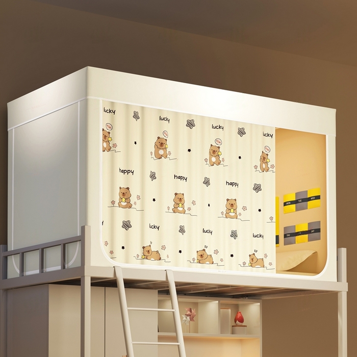 91家纺网 家纺一手货源 找家纺 宅部落 2026新款宅部落学生床帘宿舍上下铺印花无涂层强遮光学生蚊帐 卡皮巴拉A