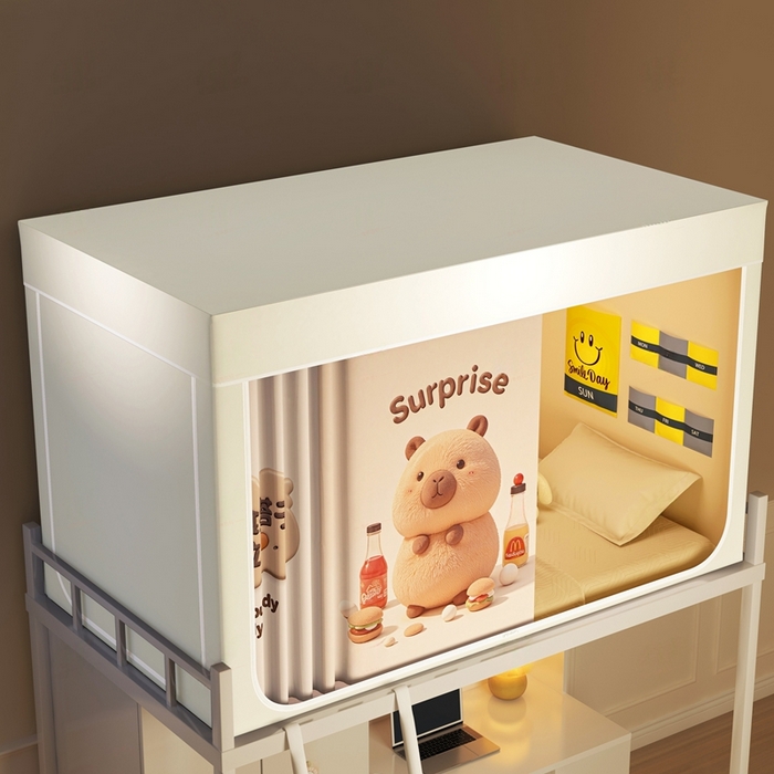 91家纺网 家纺一手货源 找家纺 宅部落 2026新款宅部落学生床帘宿舍上下铺印花无涂层强遮光学生蚊帐 惊喜卡皮