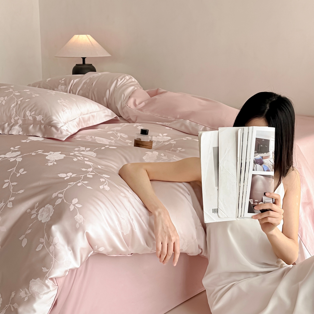 91家纺网 家纺一手货源 找家纺 （总）慕晨 2026新款全棉纯棉文艺质感高级提花高精密四件套高端纯棉4件套直播热款