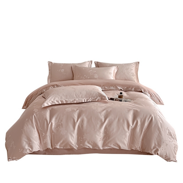 91家纺网 家纺一手货源 找家纺 慕晨 2026新款全棉纯棉文艺质感高级提花高精密四件套高端纯棉4件套直播热款 蓓蕾初开