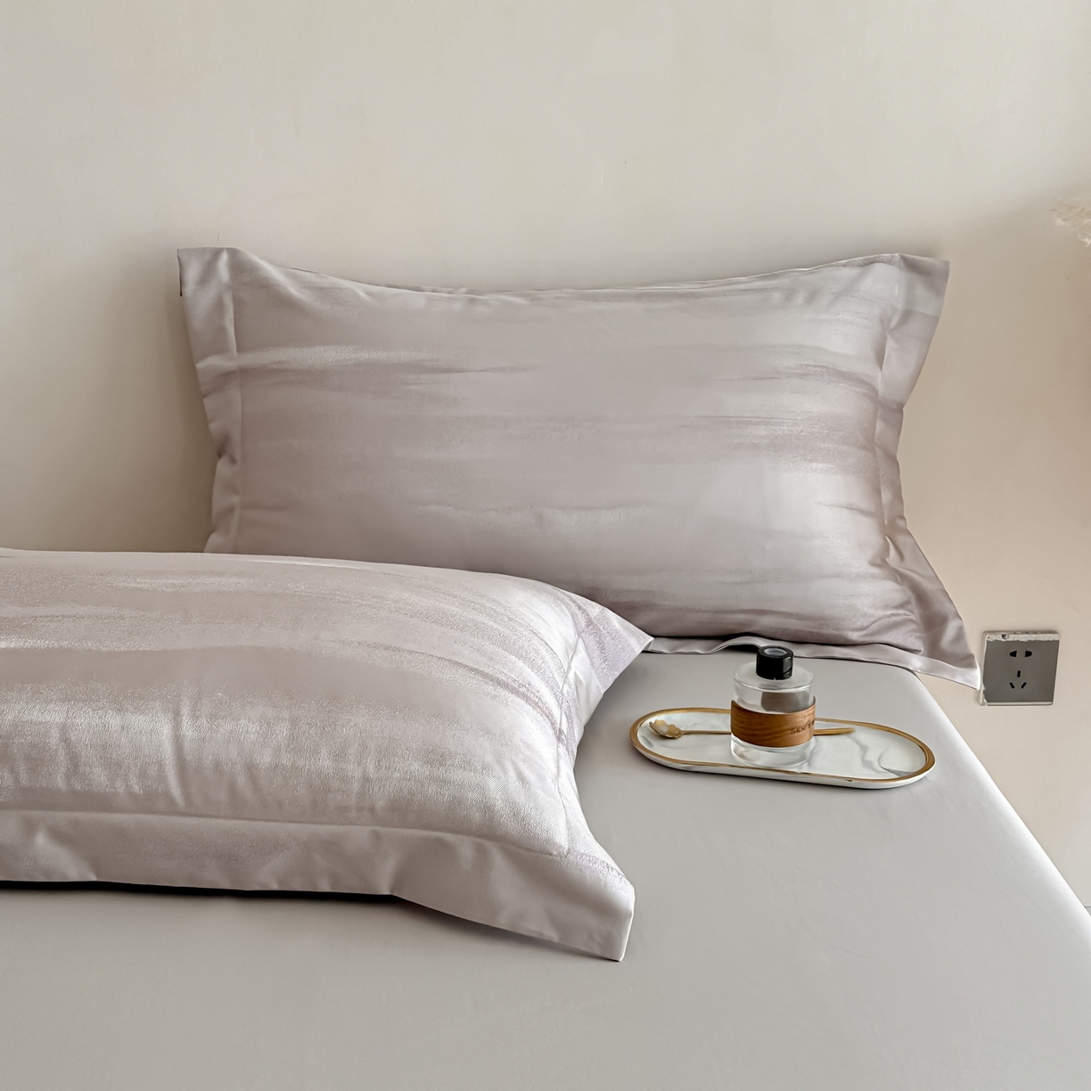 91家纺网 家纺一手货源 找家纺 慕晨 2026新款全棉纯棉文艺质感高级提花高精密四件套高端纯棉4件套直播热款 雅明极光